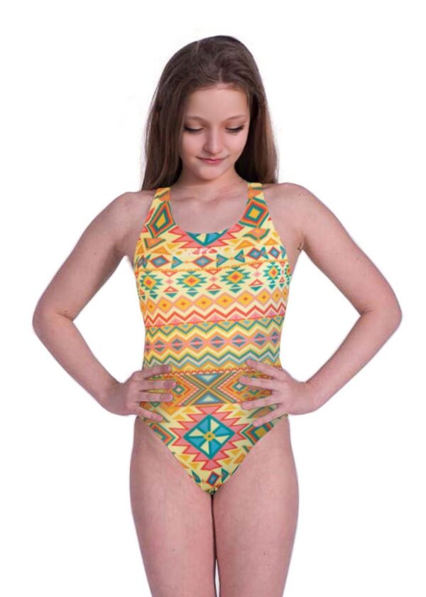 Akron Girls Incas Swimsuit - Yellow