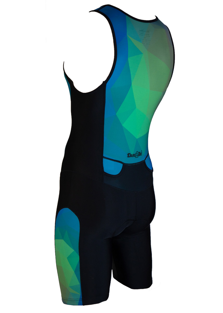 Dare2Tri Men's Ltd Funky Tri-suit - Black / Green-253480