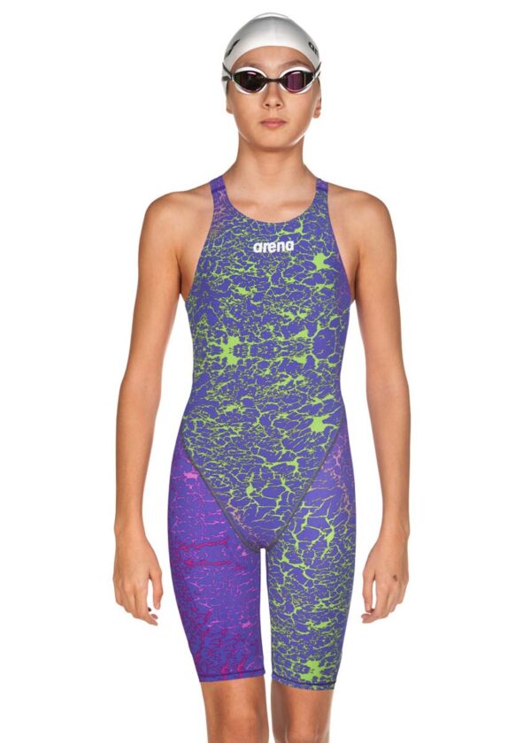 Arena Limited Edition Powerskin Junior ST 2.0 Kneeskin - Storm Pink / Green-0