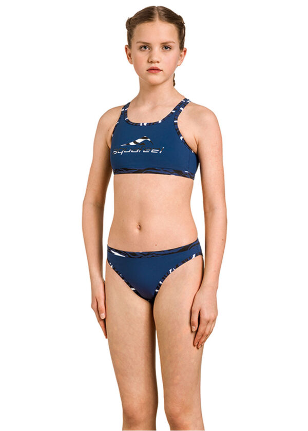 Aquafeel Girl's Night Waves Mini-cross back Swim Bikini - Blue -0