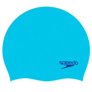 Speedo Junior Plain Moulded Silicone Cap - Light Blue-0