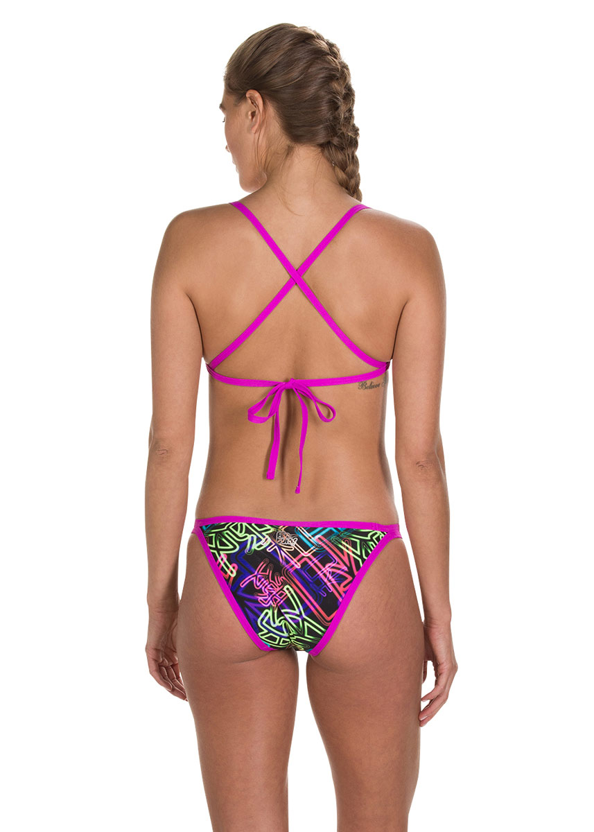 Speedo Kanji Neon String Swim Bikini Brief- Black/ Fluo Green-427598