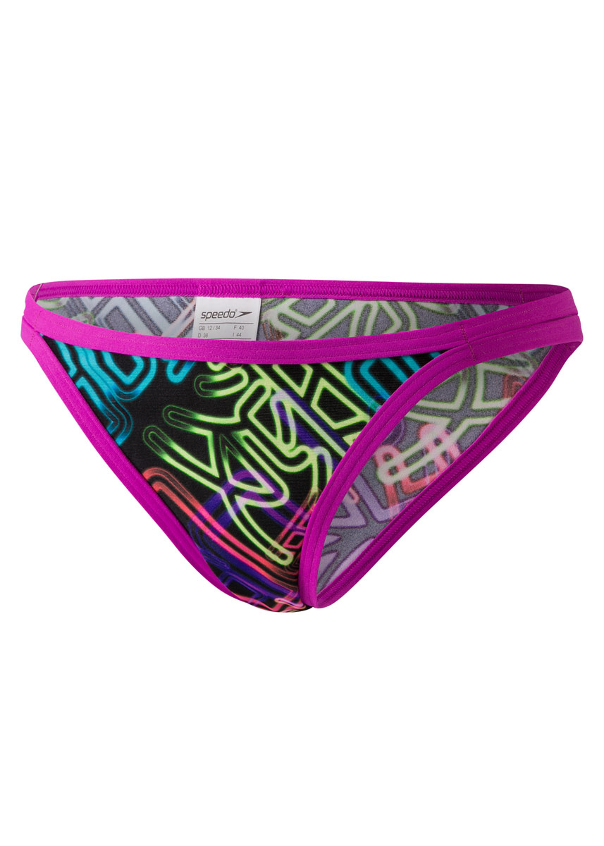 Speedo Kanji Neon String Swim Bikini Brief- Black/ Fluo Green-427601