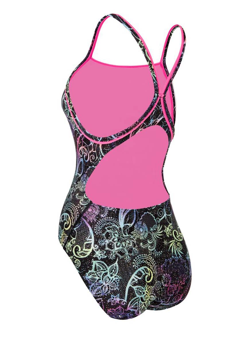 Maru Space Lace Ecotech Sparkle Ace back Swimsuit - Black / Multi-427309