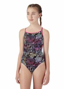 Maru Space Lace Ecotech Sparkle Ace back Swimsuit - Black / Multi