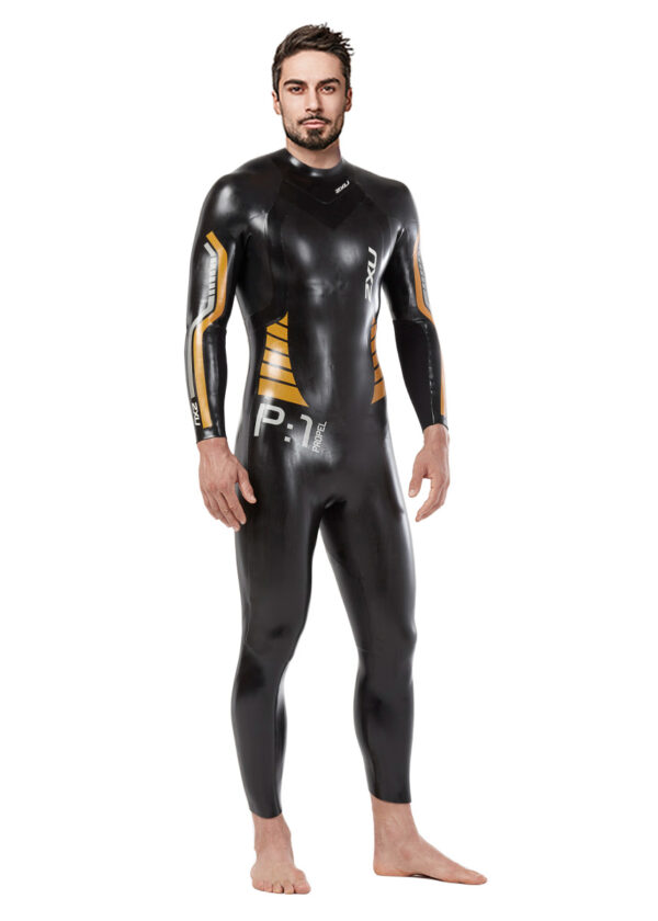 2XU Mens P:1 Propel Wetsuit - Black / Orange-0