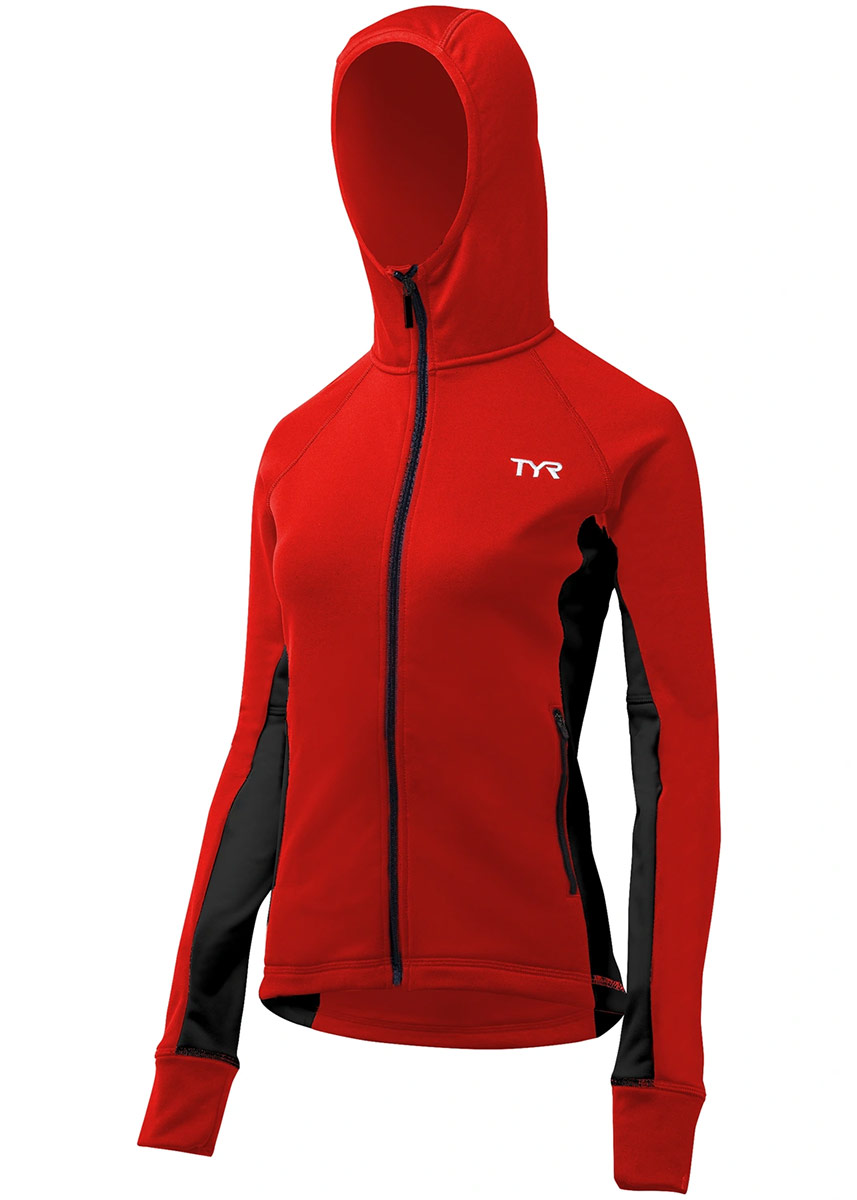 TYR Women's Alliance Victory Warm Up Jacket - Red/Black-0