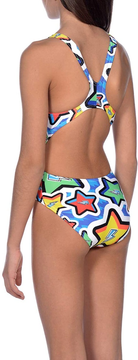 Arena Girl's Frolic Tech Back One Piece Swimsuit - Royal / Multi-559295