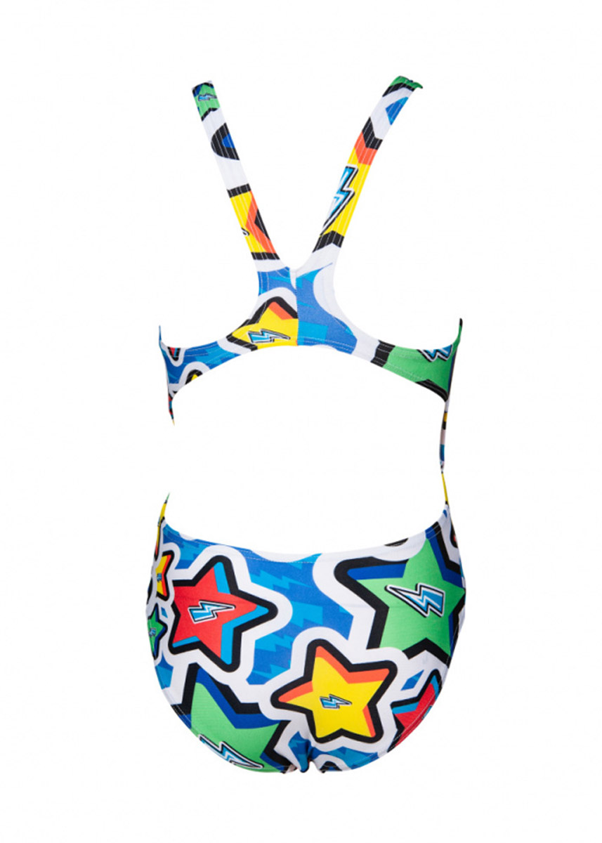 Arena Girl's Frolic Tech Back One Piece Swimsuit - Royal / Multi-552685