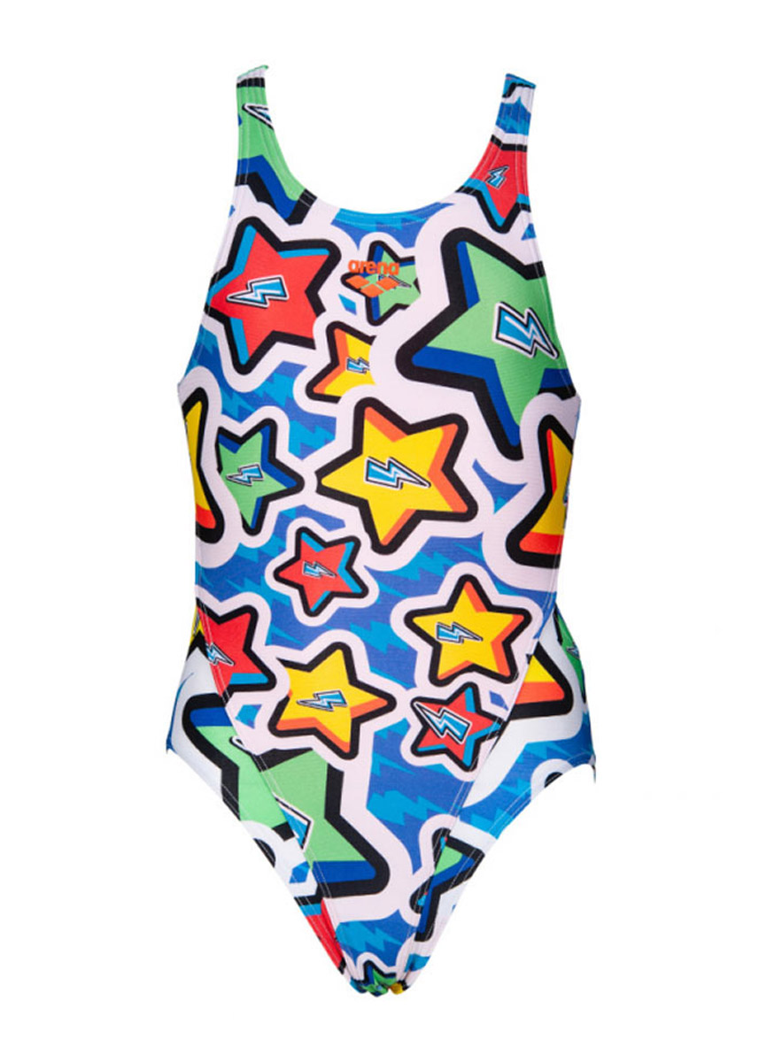Arena Girl's Frolic Tech Back One Piece Swimsuit - Royal / Multi-552684