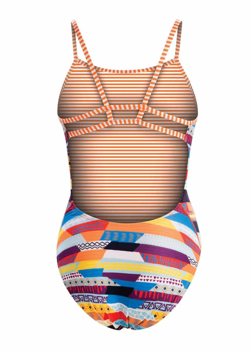 Uglies Stripe Life Double Strap Back Swimsuit