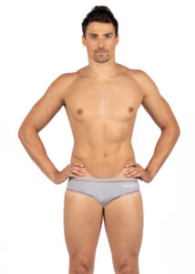 Akron Mens Addison Evo Bicolour Brief - Grey/Navy Blue