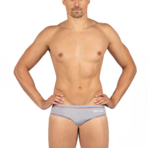 Akron Mens Addison Evo Bicolour Brief - Grey/Navy Blue-0