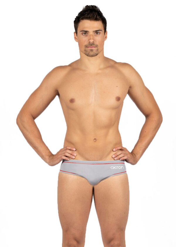 Akron Mens Addison Evo Bicolour Brief - Grey/Navy Blue-0