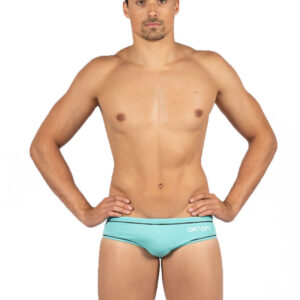 Akron Mens Addison Evo Bicolour Brief - Turquoise/Navy Blue-0