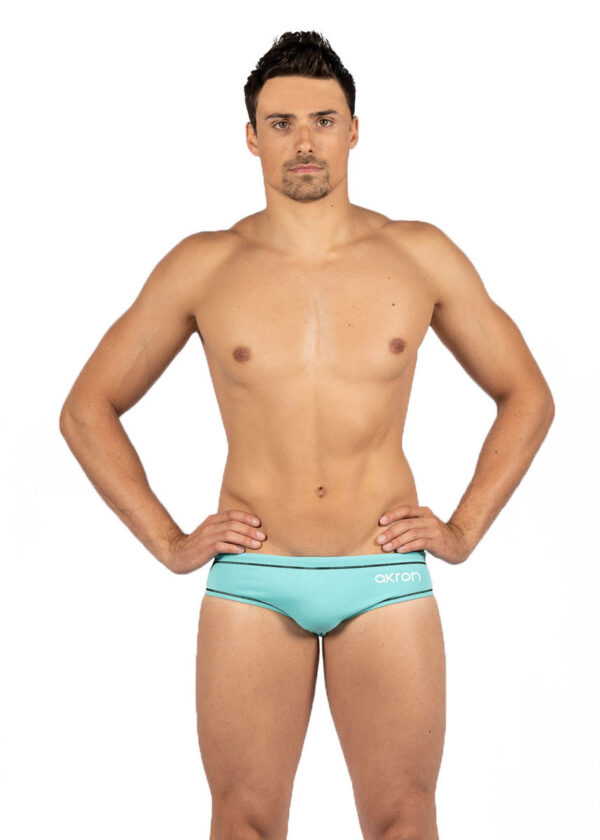 Akron Mens Addison Evo Bicolour Brief - Turquoise/Navy Blue-0