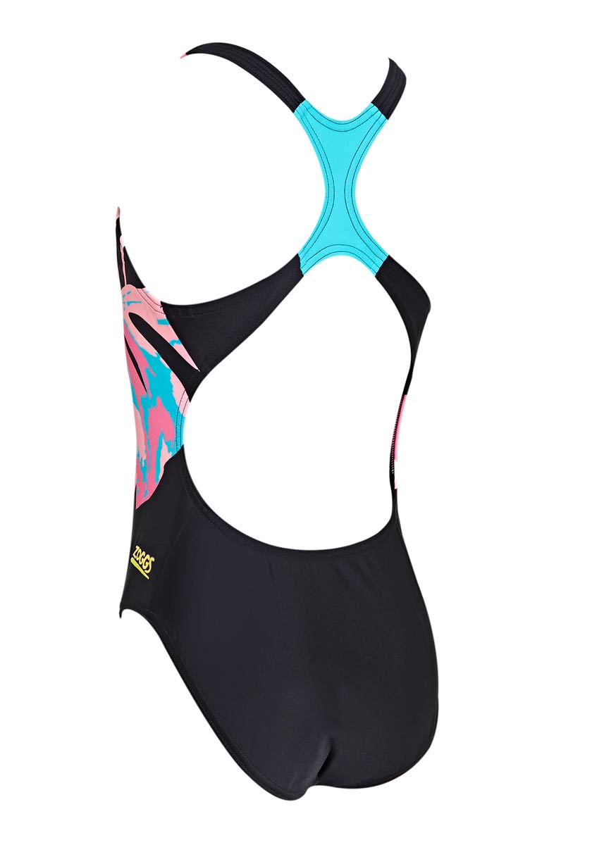 Zoggs Girls Palms Rowleeback Swimsuit-427829