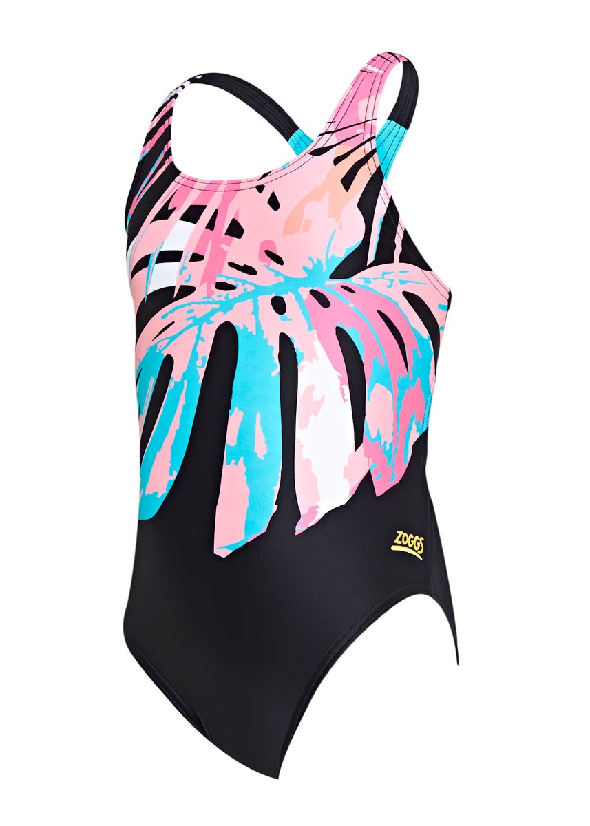 Zoggs Girls Palms Rowleeback Swimsuit-427828
