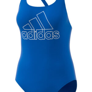 Adidas Girls Athly Logo Swimsuit - Blue-0