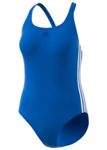 Adidas Girl's Athly V 3 Stripes Swimsuit - Blue