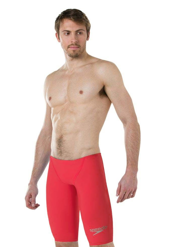 Speedo Men's Fastskin LZR Racer Element Jammer- Lava Red/ Silver