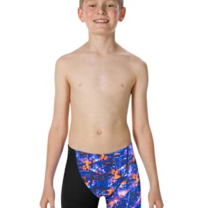 Speedo Junior Boy's Fastskin Endurance+ Highwaist Jammer - Black/ Blue / Kanji Lights