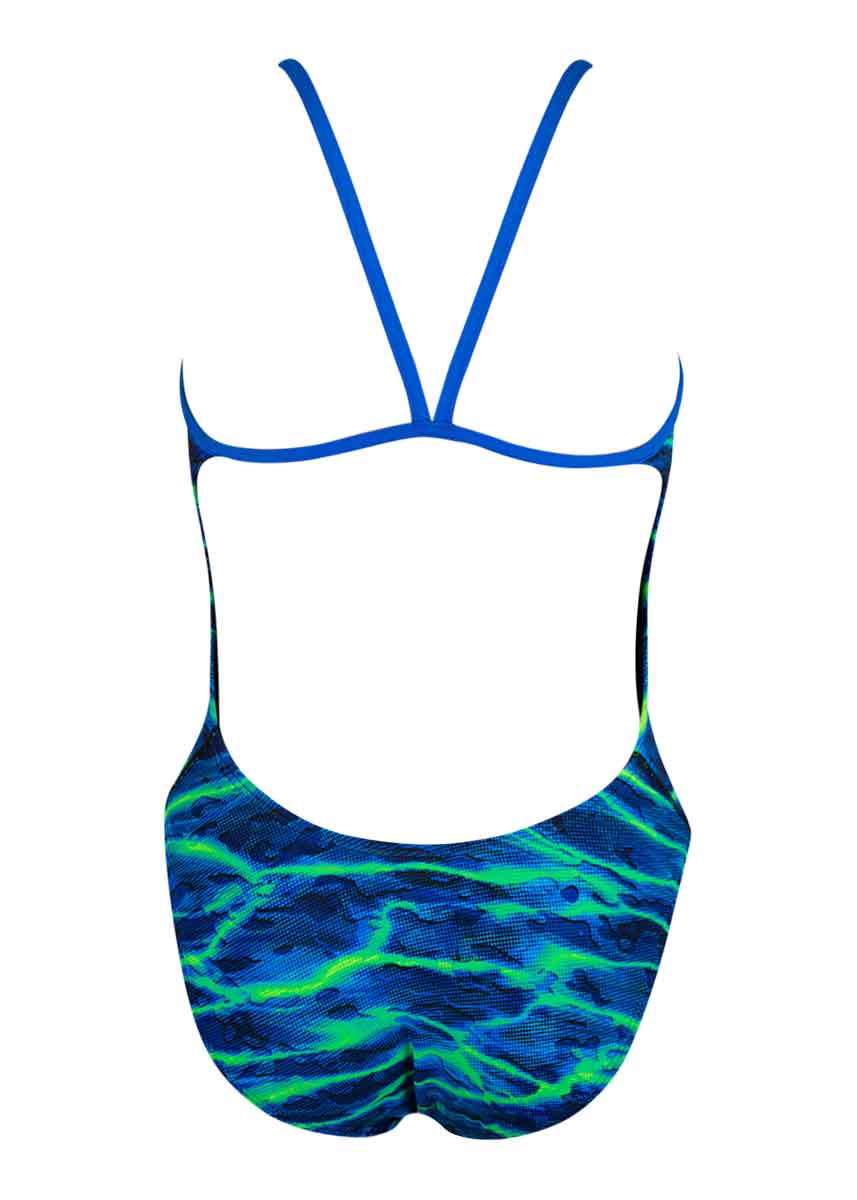 TYR Women's Lambent Performance Cut Out Swimsuit - Blue / Green-430058