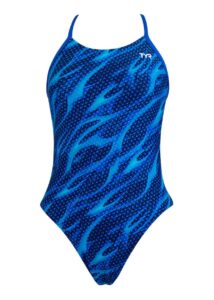TYR Girl's Reaper Performance Cut Out Swimsuit - Blue