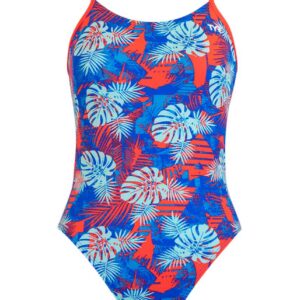 TYR Girl's Tortuga Cut Out Fit Swimsuit - Teal / Multi