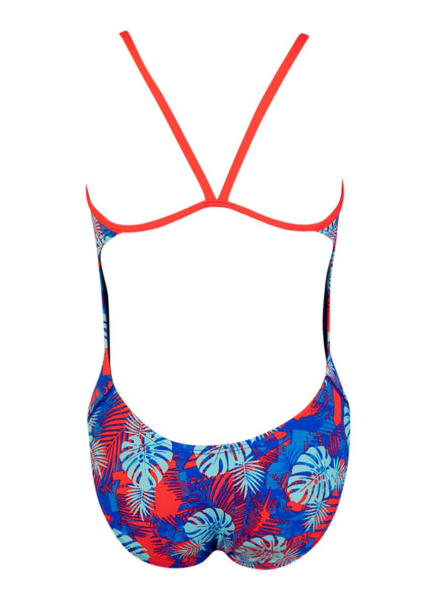 TYR Girl's Tortuga Cut Out Fit Swimsuit - Teal / Multi-430088