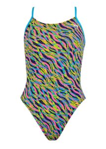 TYR Women's Zazu Cut Out Fit Swimsuit - Blue / Yellow
