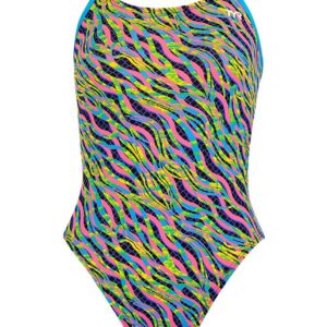 TYR Women's Zazu Cut Out Fit Swimsuit - Blue / Yellow