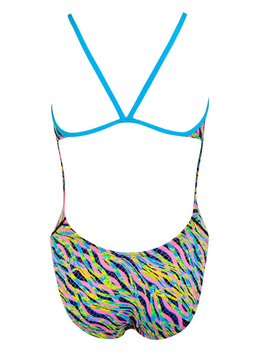 TYR Women's Zazu Cut Out Fit Swimsuit - Blue / Yellow-430114