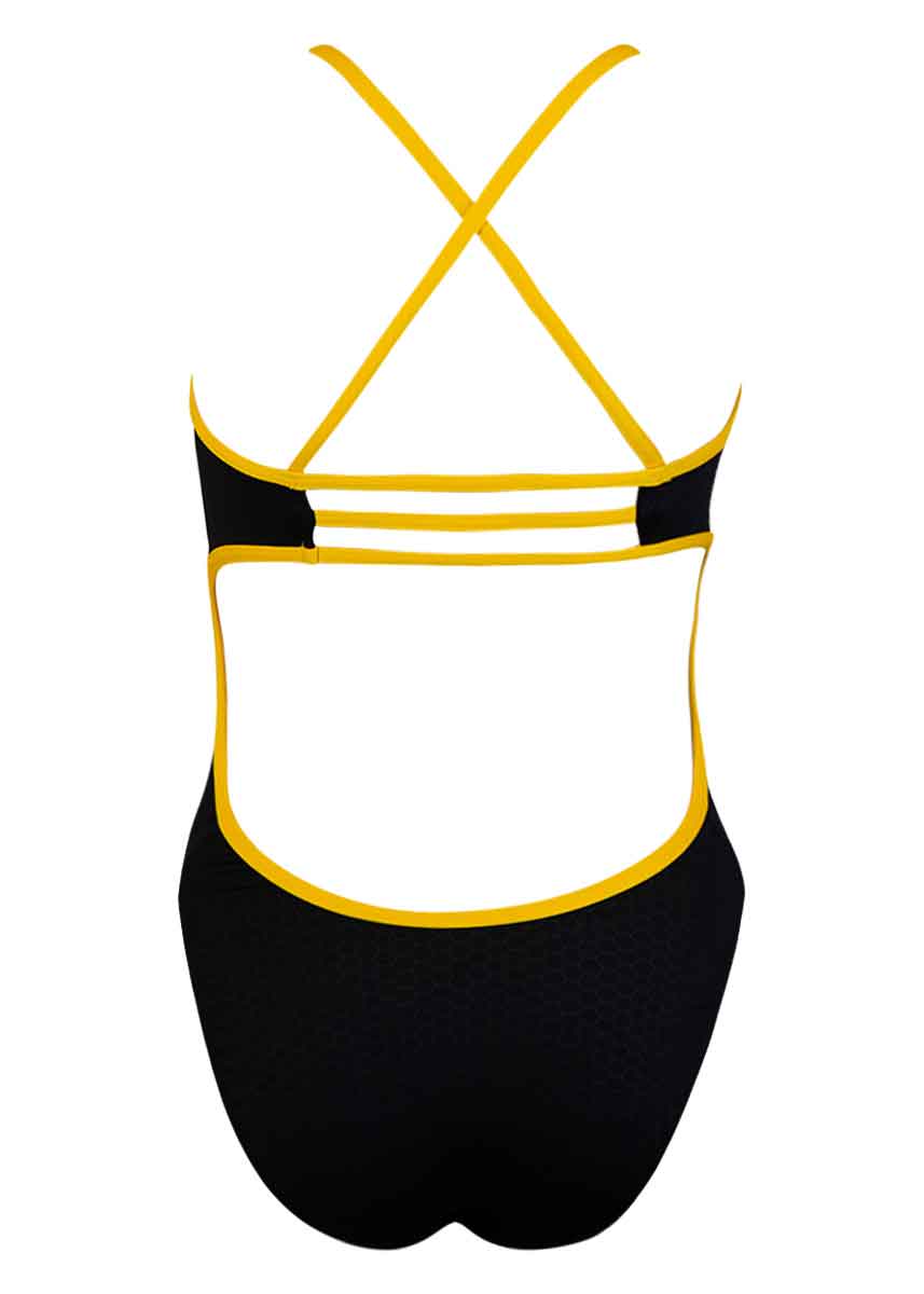 TYR Women's Hexa Performance Trinity Fit Swimsuit - Black / Gold-430196