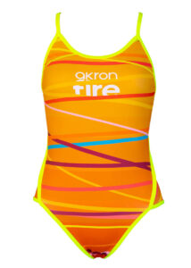 Akron Girl's Element Fire Swimsuit - Orange