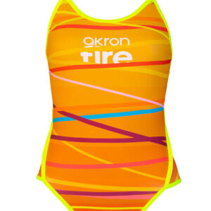Akron Girl's Element Fire Swimsuit - Orange-0