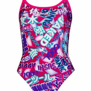 Jaked Girl's Manga Mood One Piece Swimsuit - Pink-0