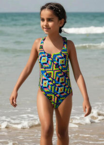 Aquarapid Girls Geometric Swimsuit