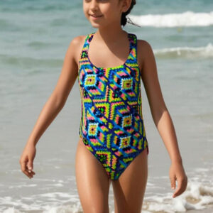 Aquarapid Girls Geometric Swimsuit-0