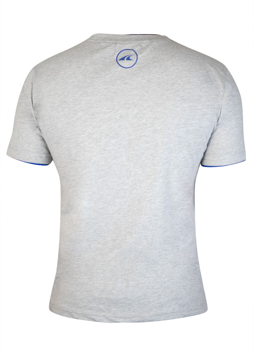 Akron New Orleans Cotton T-shirt - Grey / Royal Blue-brand