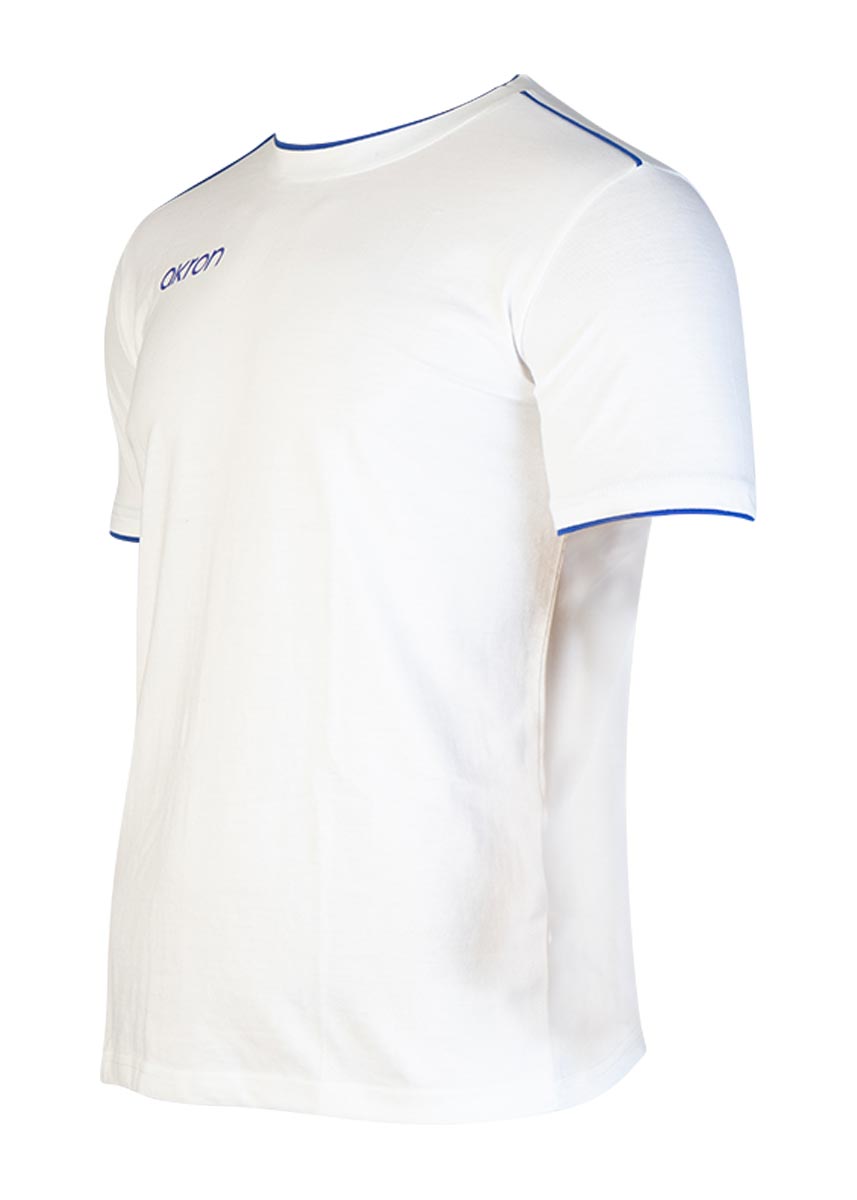 Akron Junior New Orleans Cotton T-shirt - White / Royal Blue-535653