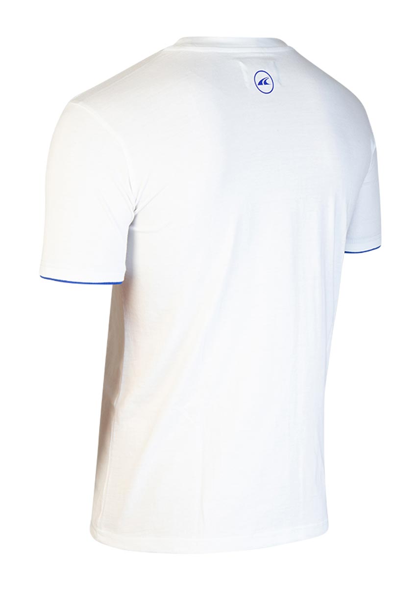 Akron Junior New Orleans Cotton T-shirt - White / Royal Blue-535654