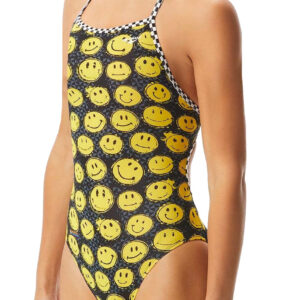 The Finals Funnies Girl's Smiley Swimsuit - Yellow-0