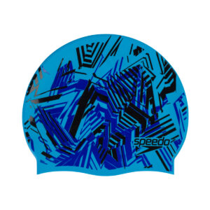 Speedo Junior Slogan Cap - Black / Beautiful Blue-0