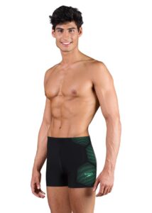Speedo Men's Tech Placement Aquashort - Black / Green Glow