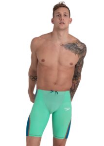 Speedo Men's Fastskin LZR Pure Intent High Waist Jammer - Green Glow / Nordic Teal
