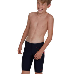 Speedo Boy's Boomstar Placement Jammer - True Navy / Fed Red-0