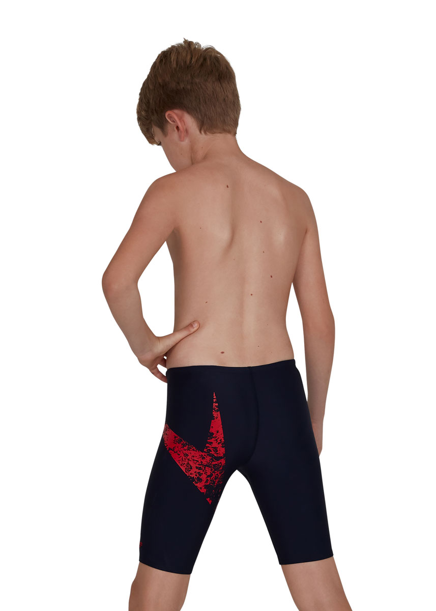 Speedo Boy's Boomstar Placement Jammer - True Navy / Fed Red-brand