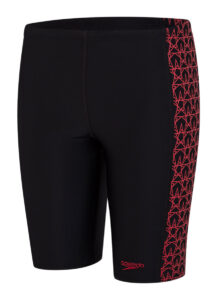 Speedo Boy's Boomstar Splice Jammer - Black / Fed Red