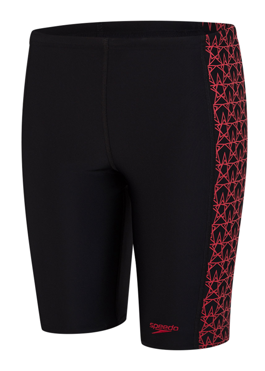 Speedo Boy's Boomstar Splice Jammer - Black / Fed Red-0